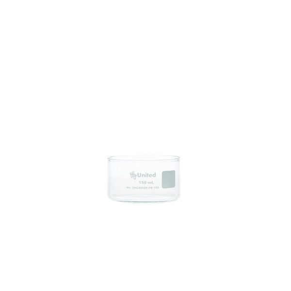 United Scientific CrystalClear Crystallizing Dish 150mL, Flat Bottom, Borosilicate Glass, 6PK UNCRDSH-FB-150 - main